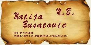 Matija Bušatović vizit kartica